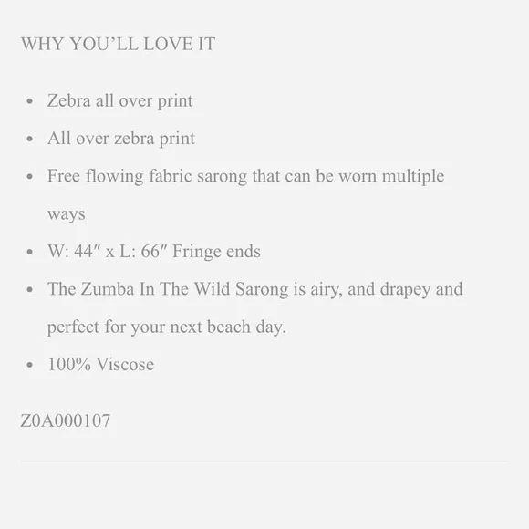 Zumba In The Wild Sarong Viscose Shocking Pink Zebra Printed Worn Multiple Ways - Picture 4 of 9